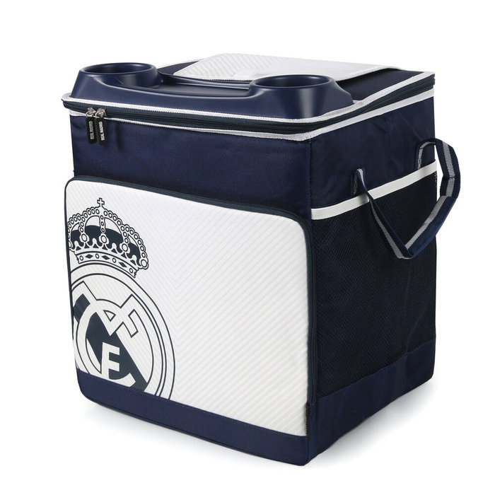 Real Madrid Sac de transport pour courses et pique-nique avec roues, dimensions 34x27.9x35.1cm en polyester 600D