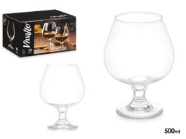 Vivalto Copa à Liqueur 500 ml en Verre Transparent 10x15x10 cm (Set de 24)