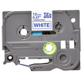 Brother TZe-233 Ruban Laminé 12mm Bleu sur Blanc pour Étiqueteuses Brother