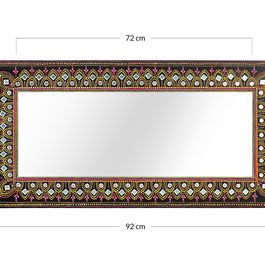 GINER Y COLOMER - Miroir Décoratif MDF Orientable Horizontal ou Vertical - Peint à la Main - 72x26 cm - Multicolore