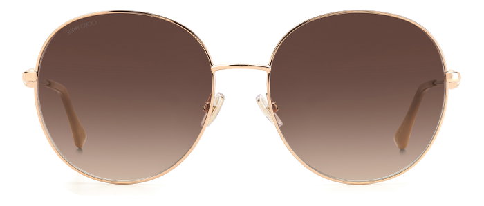 Jimmy Choo Birdie-S-BKU-HA Lunettes de soleil rondes en métal marron