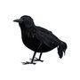 Corbeau décoratif de 16 cm avec plumes pour Halloween et scénographie