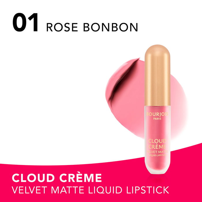 Bourjois Rouge à Lèvres Liquide Mat Cloud Crème Velvet Edition - #01 Rose Bonbon 3 ml