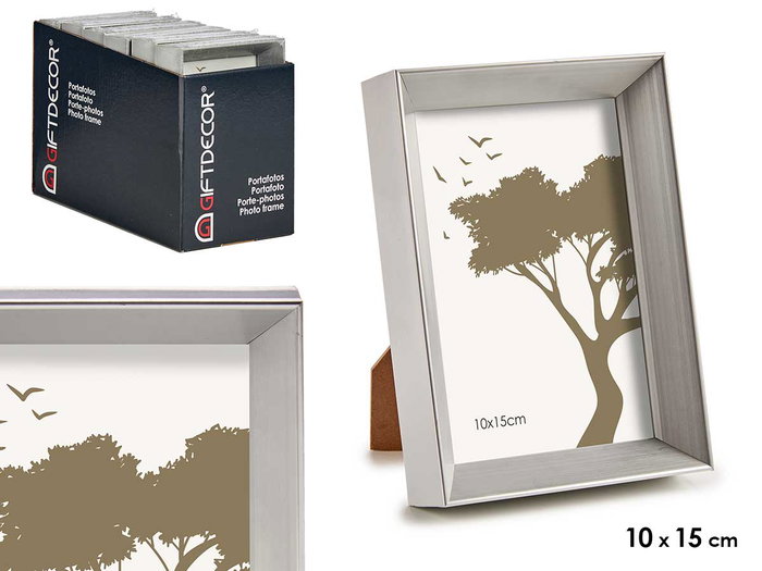 GIFTDECOR Lot de 24 cadres photo en plastique argenté 10x15cm GIFTDECOR Lot de 24 cadres photo en plastique argenté 10x15cm