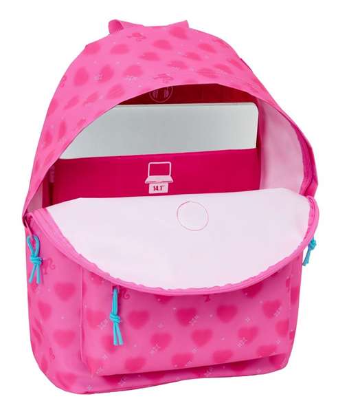 Safta Sac à dos pour ordinateur portable 14,1" Barbie "Coeurs" - 31x41x16 cm - Âge minimum recommandé 3 ans Safta Sac à dos pour ordinateur portable 14,1" Barbie "Coeurs" - 31x41x16 cm - Âge minimum recommandé 3 ans