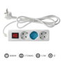 GSC Evolution Base multiple Serie Estándar 3T avec interrupteur, 1,5m, Blanco