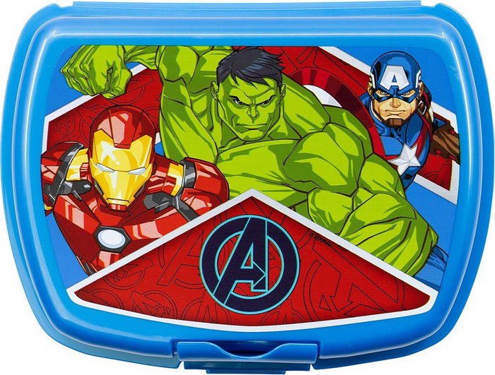 Marvel Sandwichera Urbana Vengadores CZ11367, Enfants 4+ ans, Plastique Recyclable Sans BPA, 13,9x18,1x6,7 cm