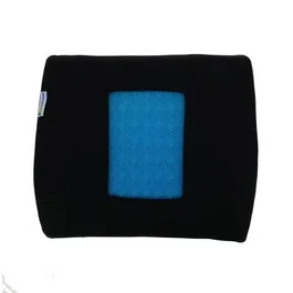 Kine Travel Coussin lombaire avec gel de refroidissement - Mousse mémoire - Noir et bleu - 169821 - Soulage le mal de dos