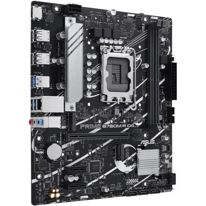 ASUS Carte mère PRIME B760M-R D4 micro ATX Socket LGA 1700 Intel B760 DDR4 64 Go 2.5 GbE