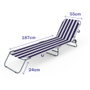 Marbueno Pack de 2 Tumbonas Pliables Acier Rayures Bleues et Blanches pour Plage et Piscine 10020X2