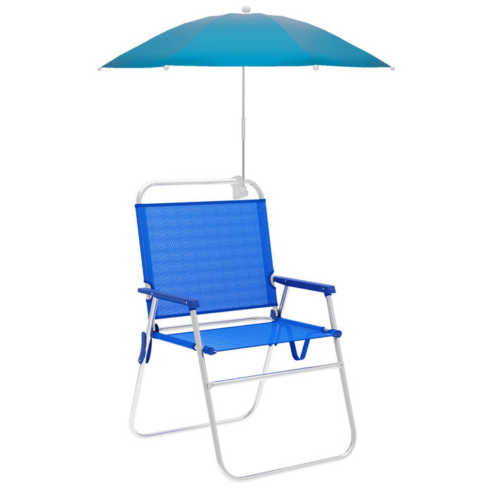Marbueno 10469AC Parapluie de Plage pour Chaise, Bleu Clair, 100 cm, Acier et Nylon