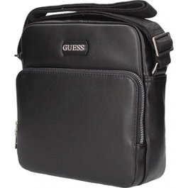 Guess Sac bandoulière en textile pour hommes, Noir, 19 cm x 23 cm x 2 cm