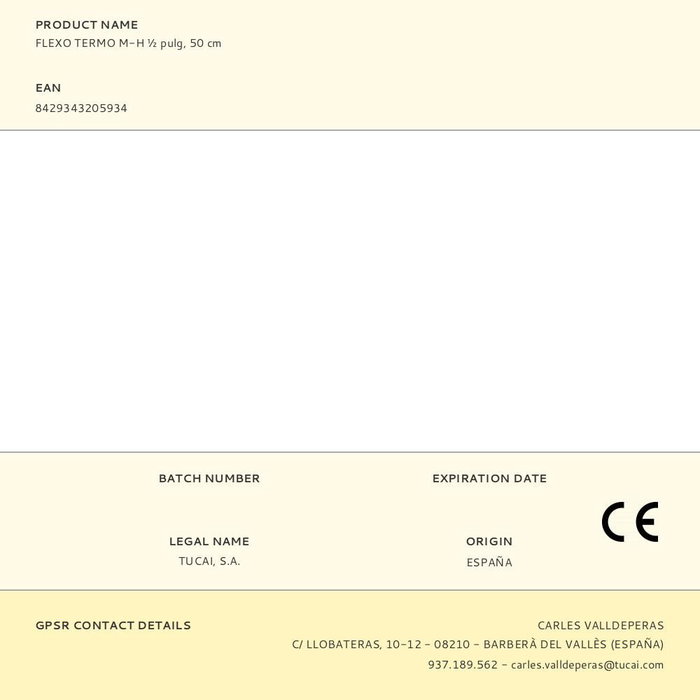 Taq Flexo pour chauffe-eau mâle-femelle 1/2 pulg, 50 cm