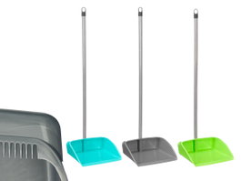 Arte Regal Recogedor 92 cm avec Manche 82.5 cm Plastique PP/PVC Bois 3 Couleurs Azul Gris Vert 83x9x27.5 cm (Set de 24)