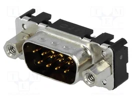 HARTING Connecteur D-Sub mâle 9 broches droit THT avec vis filetée