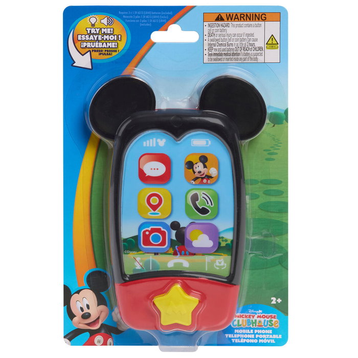JUST PLAY - Téléphone jouet portable personnage Mickey Mouse Clubhouse Disney - Pour enfants à partir de 3 ans JUST PLAY - Téléphone jouet portable personnage Mickey Mouse Clubhouse Disney - Pour enfants à partir de 3 ans
