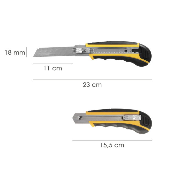 WOLFPACK LINEA PROFESIONAL Cutter Professionnel 18mm avec 8 Lames Acier SK5