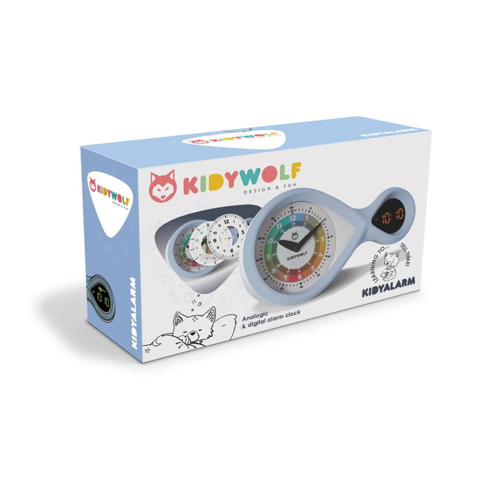 Kidywolf Réveil analogique et digital bleu clair