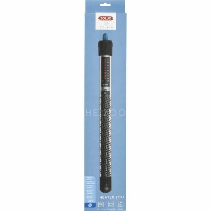 Zolux Chauffage pour aquarium 200W - Noir - 100 à 200L Zolux Chauffage pour aquarium 200W - Noir - 100 à 200L