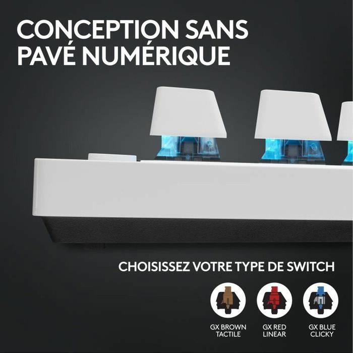 Logitech G Pro X TKL Lightspeed Blanc AZERTY Logitech G Pro X TKL Lightspeed Blanc AZERTY