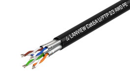 Lanview Câble Cat6a U-FTP 500m noir extérieur