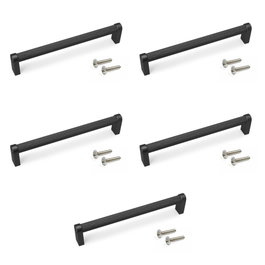 Emuca Lot de 5 poignées Bergen, 173 mm, noir
