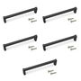 Emuca Lot de 5 poignées pour meubles Bergen, L173mm, entraxe 160mm, Aluminium , Peint en noir