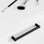Emuca Lot de 5 poignées pour meubles Bergen, L173mm, entraxe 160mm, Aluminium , Peint en noir