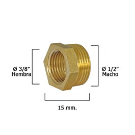 WOLFPACK LINEA PROFESIONAL Réduction hexagonale polie 1/2'' mâle x 3/8'' femelle