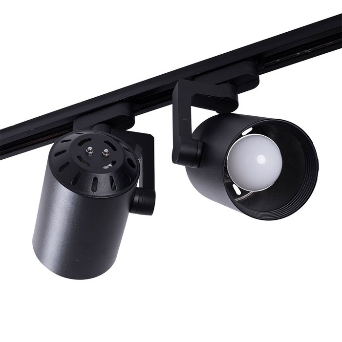 Lot de 2 Projecteurs sur Rail Monophasé E27 PAR30/A65 - Noir