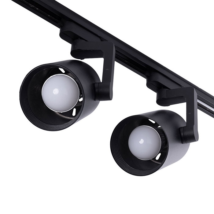 Lot de 2 Projecteurs sur Rail Monophasé E27 PAR30/A65 - Noir