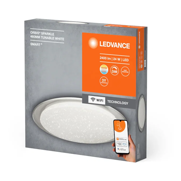 Ledvance LVE-4058075573475 Plafonnier LED Smart 24W 1800Lm 2700-6500K 120° IP20 Dimmable