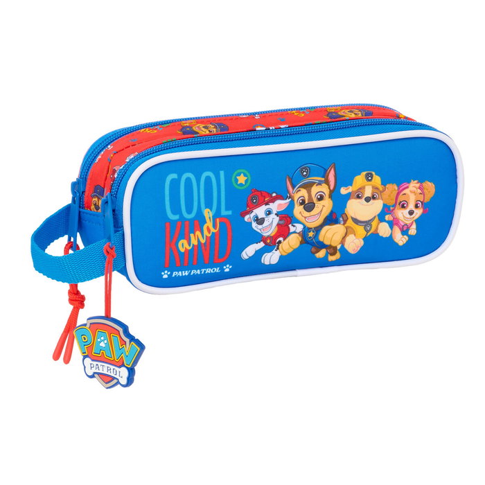 Safta Trousse Double Paw Patrol Cool Bleu Rouge 21x8x6 cm