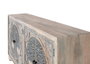 GINER Y COLOMER - Buffet en bois de manguier avec 4 portes décorées à la main, motifs sculptés Arbre de Vie, finition naturelle et bleue, intérieur avec étagères