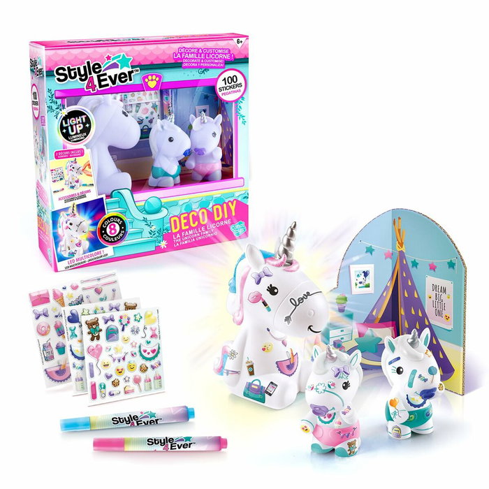 Canal Toys La Famille Licorne - Maman lumineuse et deux bébés à décorer