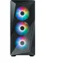 Cooler Master CMP 520 Boîtier PC ATX - Façade mesh asymétrique, panneau verre trempé, 3 ventilateurs ARGB 120 mm inclus, support radiateur 280 mm, GPU max 350 mm