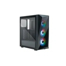 Cooler Master CMP 520 Boîtier PC ATX - Façade mesh asymétrique, panneau verre trempé, 3 ventilateurs ARGB 120 mm inclus, support radiateur 280 mm, GPU max 350 mm