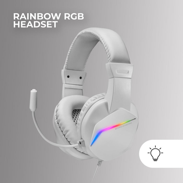 clavier et souris Mars Gaming MCPRGB3WES Espagnol Qwerty Blanc