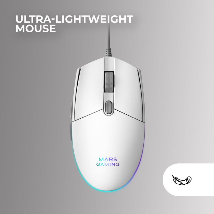 clavier et souris Mars Gaming MCPRGB3WES Espagnol Qwerty Blanc