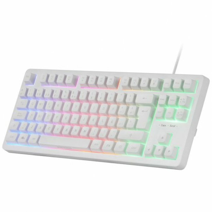 clavier et souris Mars Gaming MCPRGB3WES Espagnol Qwerty Blanc