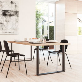 HERRAJES ALK Pata metálica para mesa UCAL H710, Acier, Noir