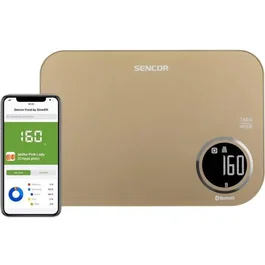 Sencor SKS 7077CH - Balance de cuisine connectée 5 kg, précision 1 g avec écran LCD rétroéclairé et application pour suivi nutritionnel