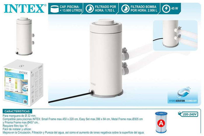 Intex Pompe à cartouche Krystal Clear 2006 L/H Intex Pompe à cartouche Krystal Clear 2006 L/H