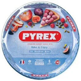 Pyrex - 1450152 - Moule à tarte en verre borosilicate, 28 cm - Résistant aux chocs thermiques (-40°C à +300°C)