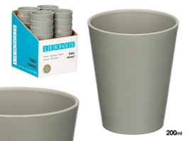 Leknes Verre Conique Gris 200 ml 7,8 x 9 cm Plastique PP (Set de 24)