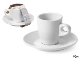 VESSIA Tasse à café en porcelaine blanche 90ml Lot de 36