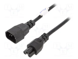 AKYGA Câble d'alimentation H03VV-F IEC C14 mâle vers IEC C5 femelle 1,5m