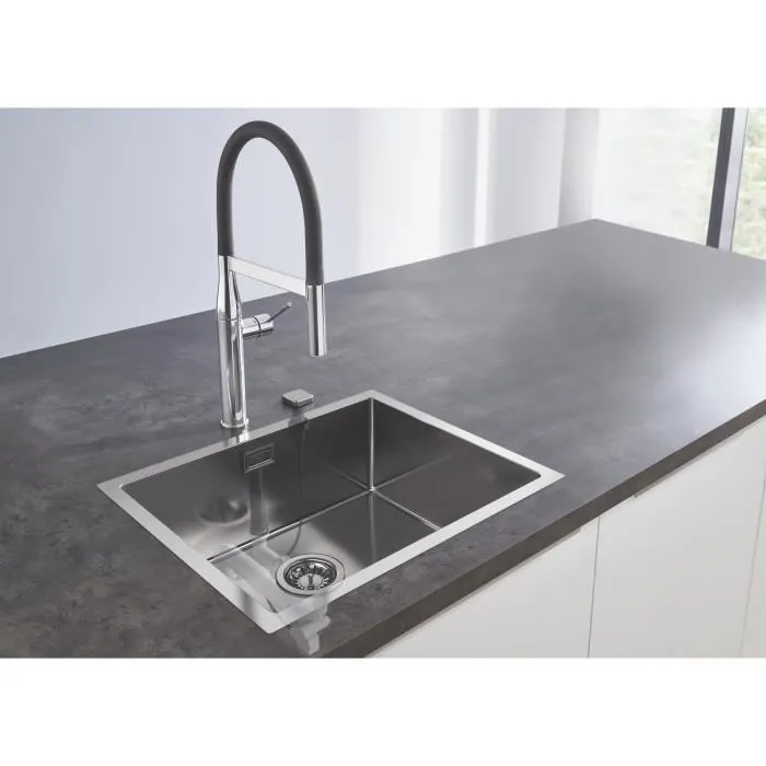 Evier de cuisine GROHE K700 31726SD0 en acier inoxydable, 1 cuve, finition brillante, 55x45cm