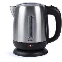Livoo DOD182 Bouilloire électrique 1.2 L 1630 W - Corps inox - Filtre anticalcaire - Arrêt automatique - Socle 360° - Gris