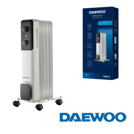 DAEWOO Radiateur à huile 5 éléments 1000W - 3 niveaux - blanc/noir